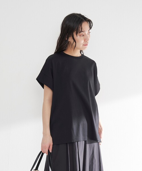 RONEL(ロネル)の「スムースドロップショルダー半袖プルオーバー(Tシャツ/カットソー・レディース・ブラック/ホワイト/ダークブラウン/モカ・S/M)」の18枚目の写真