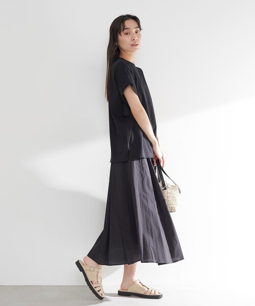 RONEL(ロネル)の「スムースドロップショルダー半袖プルオーバー(Tシャツ/カットソー・レディース・ブラック/ホワイト/ダークブラウン/モカ・S/M)」の19枚目の写真