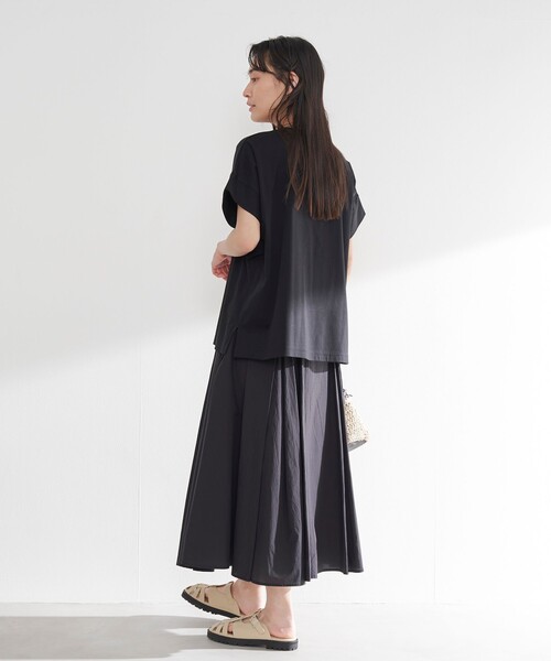 RONEL(ロネル)の「スムースドロップショルダー半袖プルオーバー(Tシャツ/カットソー・レディース・ブラック/ホワイト/ダークブラウン/モカ・S/M)」の20枚目の写真