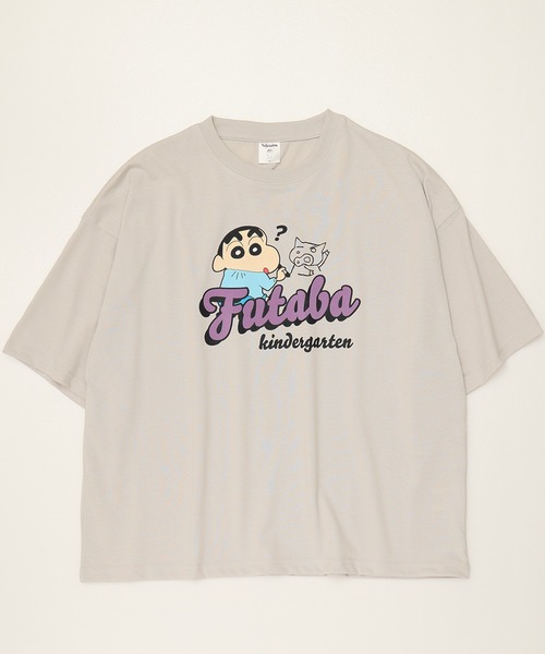 ALWAYS GOOD TIME（オルウェイズグッドタイム）の「【クレヨンしんちゃん】天竺 フロッキープリント WIDEシルエット 半袖Ｔシャツ（Tシャツ/カットソー・レディース・イエロー/杢グレー/グレー/パープル・M/L）」の5枚目の写真