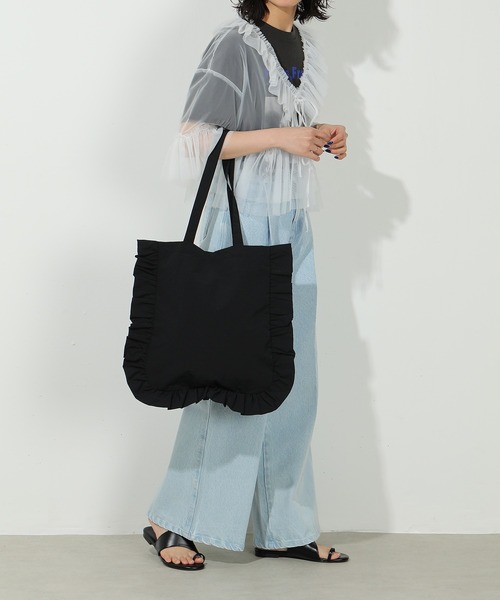 josh.k様オーダー キルトフリル特大トートバッグ マロリー 黒