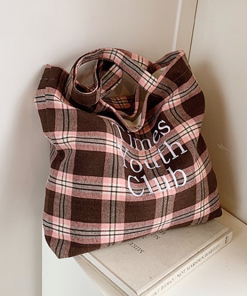 mebole(メボレ)の「Logo Check Tote Bag(トートバッグ・レディース・ピンク/イエロー・FREE)」の15枚目の写真