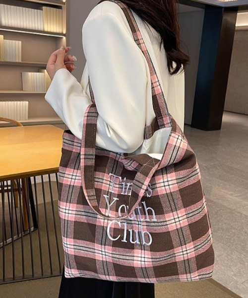 mebole(メボレ)の「Logo Check Tote Bag(トートバッグ・レディース・ピンク/イエロー・FREE)」の9枚目の写真