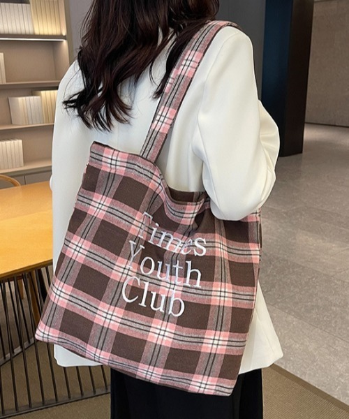 mebole(メボレ)の「Logo Check Tote Bag(トートバッグ・レディース・ピンク/イエロー・FREE)」の12枚目の写真
