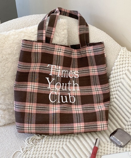 mebole(メボレ)の「Logo Check Tote Bag(トートバッグ・レディース・ピンク/イエロー・FREE)」の17枚目の写真