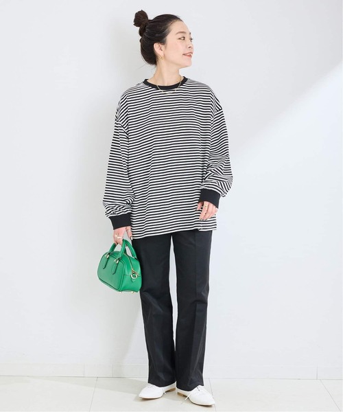 B.C STOCK(ベーセーストック)の「《追加3》【WEB限定】ボーダーロンTEE(Tシャツ/カットソー・レディース・パープル/ブルー・FREE)」の3枚目の写真