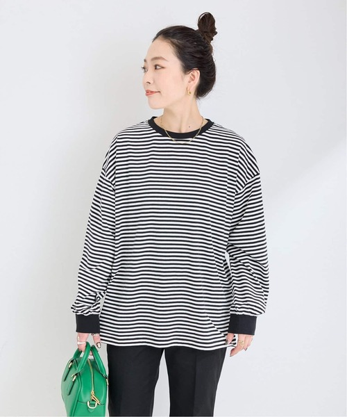 B.C STOCK(ベーセーストック)の「《追加3》【WEB限定】ボーダーロンTEE(Tシャツ/カットソー・レディース・パープル/ブルー・FREE)」の6枚目の写真