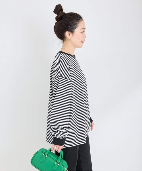 B.C STOCK(ベーセーストック)の「《追加3》【WEB限定】ボーダーロンTEE(Tシャツ/カットソー・レディース・パープル/ブルー・FREE)」の7枚目の写真