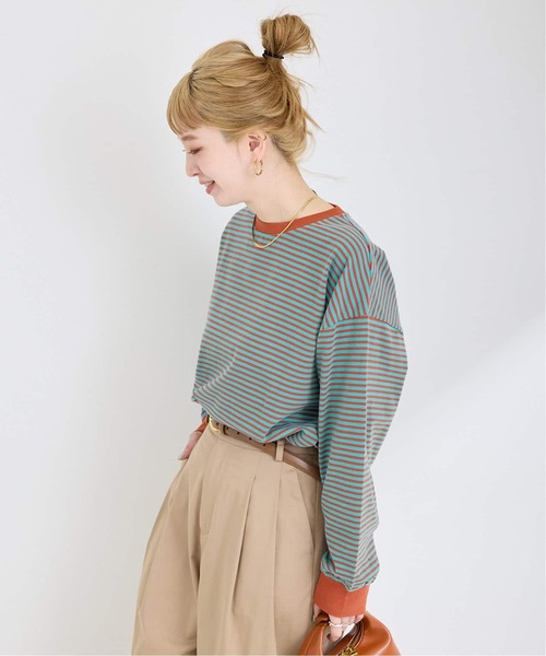 B.C STOCK(ベーセーストック)の「《追加3》【WEB限定】ボーダーロンTEE(Tシャツ/カットソー・レディース・パープル/ブルー・FREE)」の16枚目の写真
