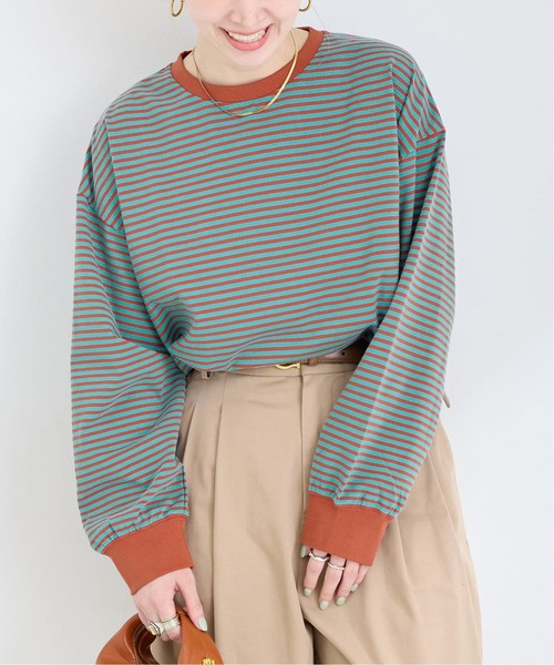 B.C STOCK(ベーセーストック)の「《追加3》【WEB限定】ボーダーロンTEE(Tシャツ/カットソー・レディース・パープル/ブルー・FREE)」の18枚目の写真