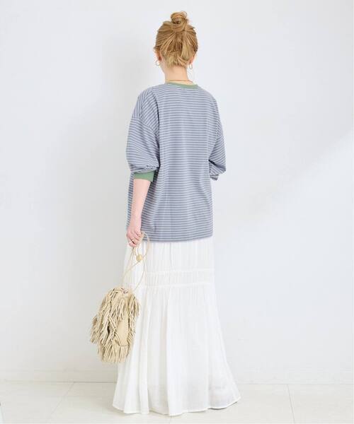 B.C STOCK(ベーセーストック)の「《追加3》【WEB限定】ボーダーロンTEE(Tシャツ/カットソー・レディース・パープル/ブルー・FREE)」の22枚目の写真