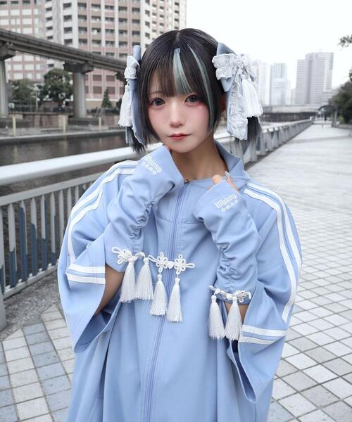 Whinny（ホワイニー）の「Whinny/サマーカリスマニートパンダの手（アームカバー・レディース・サックスブルー/ブラック/ホワイト・FREE）」の22枚目の写真