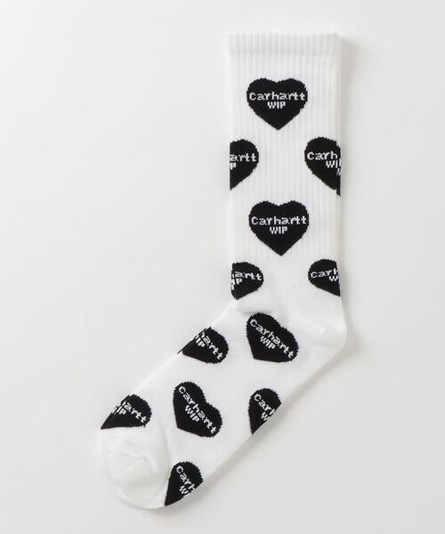 Carhartt（カーハート）の「【Carhartt WIP】HEART LOGO SOCKS（ソックス/靴下・メンズ・ブラック/ホワイト・ONE SIZE）」の2枚目の写真