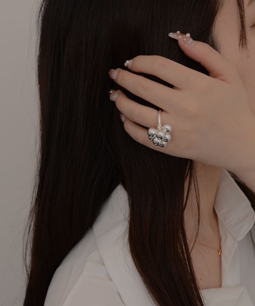 VIBGYOR Women（ヴィブジョー　ウィメン）の「【resonance】メタルボール バブルデザイン フリーリング【サイズ調節可能】（リング・レディース・ゴールド/シルバー・FREE）」の6枚目の写真