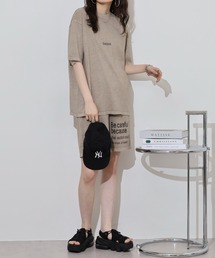 MMMM（エムエムエムエム）の「MMMM 古着風　ヴィンテージ　ピグメント加工　セットアップ　Tシャツ　ショートパンツ（セットアップ）」