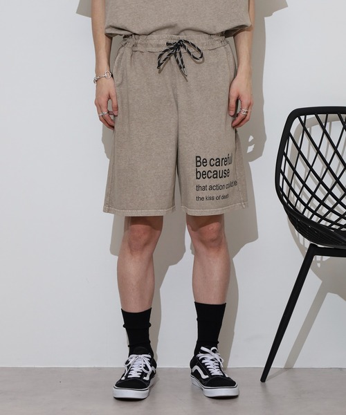 MMMM（エムエムエムエム）の「MMMM 古着風　ヴィンテージ　ピグメント加工　セットアップ　Tシャツ　ショートパンツ（セットアップ・メンズ・グレイッシュベージュ/ブラック・XL/L/M）」の21枚目の写真
