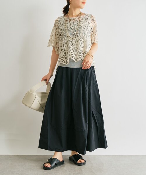 un dix cors(アンディコール)の「《大人かわいい》クロシェ編みハーフスリーブトップス(ニット/セーター・レディース・アイボリー・FREE)」の10枚目の写真