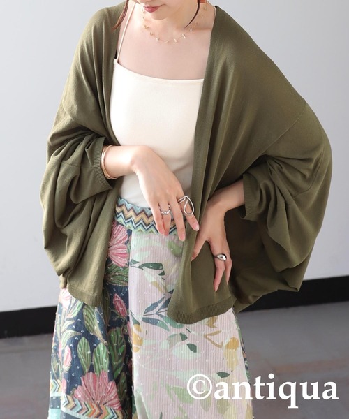 antiqua（アンティカ）の「ドルマンニットカーディガン（ニット/セーター・レディース・カーキ/ブラック・ONESIZE）」の11枚目の写真