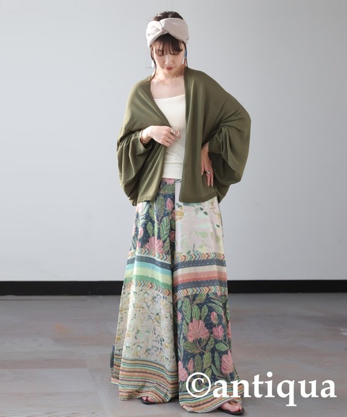 antiqua（アンティカ）の「ドルマンニットカーディガン（ニット/セーター・レディース・カーキ/ブラック・ONESIZE）」の12枚目の写真