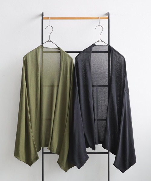 antiqua（アンティカ）の「ドルマンニットカーディガン（ニット/セーター・レディース・カーキ/ブラック・ONESIZE）」の14枚目の写真