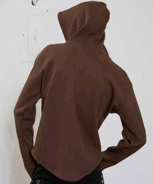 ESC STUDIO(イーエスシースタジオ)の「【ESC STUDIO】eyelet waffle hoodie / 【イーエスシースタジオ】アイレットワッフル長袖パーカー(Tシャツ/カットソー・メンズ・ブラック/カーキ/ブラウン・ONE SIZE)」の20枚目の写真