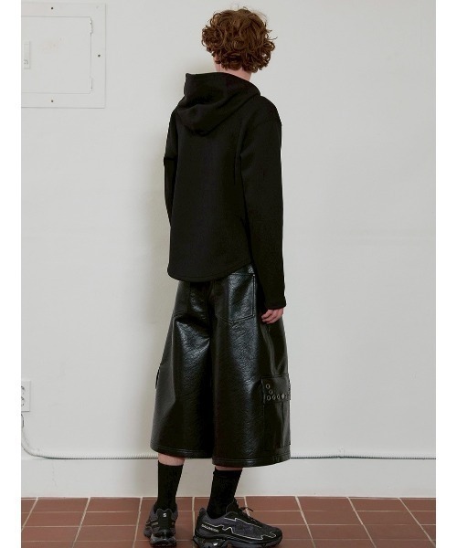 ESC STUDIO(イーエスシースタジオ)の「【ESC STUDIO】eyelet waffle hoodie / 【イーエスシースタジオ】アイレットワッフル長袖パーカー(Tシャツ/カットソー・メンズ・ブラック/カーキ/ブラウン・ONE SIZE)」の5枚目の写真