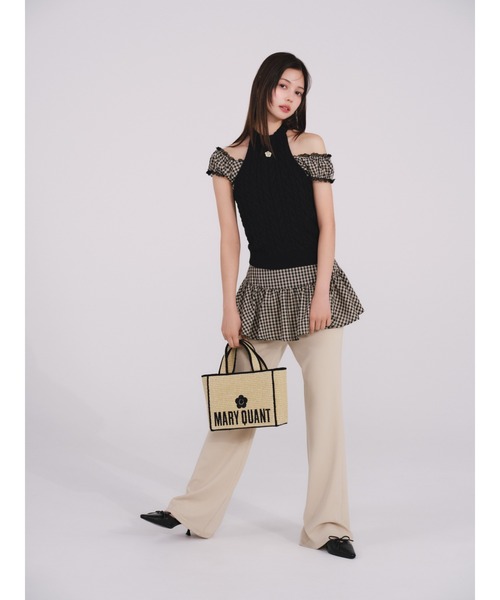 LILY BROWN(リリーブラウン)の「【限定カラー】【LILY BROWN×MARY QUANT】ジュートロゴトート(ショルダーバッグ・レディース・ピンク/ホワイト/ベージュ/ブラック・FREE)」の9枚目の写真