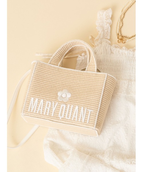 【LILY BROWN×MARY QUANT】ジュートロゴトート WHT 限定カラー】【LILY BROWN×MARY QUANT】ジュートロゴトート