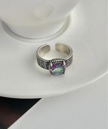 21k ハンドメイド　古い緑石　リング4g GREEN LINKS RING(2JR0564)K10 リング｜スタージュエリー公式