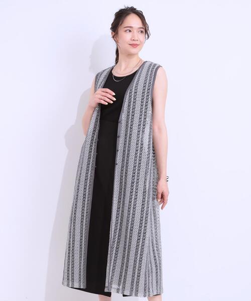 Cutie Blonde（キューティーブロンド）の「【S-LL】羽織るだけでサマ見え バイカラーレースジレ（ベスト・レディース・チャコール/ベージュ系2/ブラック系2・04/03/02/01）」の20枚目の写真