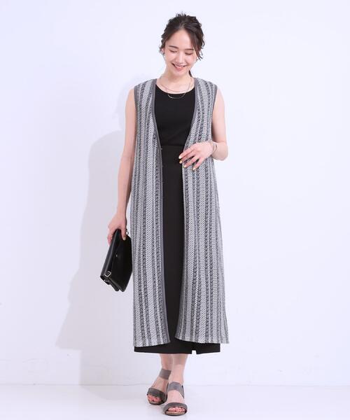 Cutie Blonde（キューティーブロンド）の「【S-LL】羽織るだけでサマ見え バイカラーレースジレ（ベスト・レディース・チャコール/ベージュ系2/ブラック系2・04/03/02/01）」の22枚目の写真