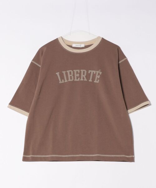 MAYSON GREY / メイソングレイ バイカラーパイピングロゴTシャツ≪手洗い可能≫ MAYSON GREY / メイソングレイ バイカラーパイピングロゴTシャツ