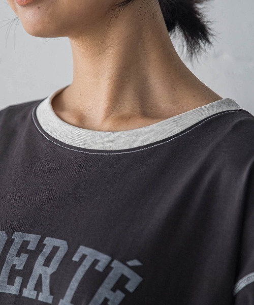 セール】バイカラーパイピングロゴTシャツ≪手洗い可能≫（T