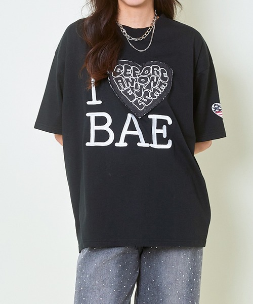 GORGE（ゴージ）の「《デニムハート×ビッグロゴ》レディース オーバーサイズ Tシャツ カジュアル 半袖 春夏秋（Tシャツ/カットソー・レディース・レッド/ブラック/オフホワイト・F）」の19枚目の写真