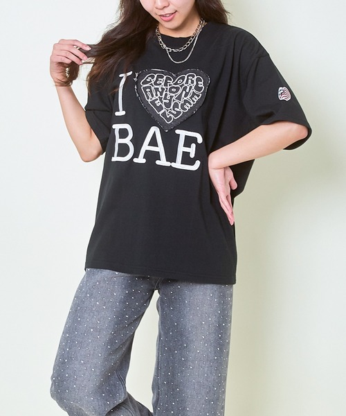 GORGE（ゴージ）の「《デニムハート×ビッグロゴ》レディース オーバーサイズ Tシャツ カジュアル 半袖 春夏秋（Tシャツ/カットソー・レディース・レッド/ブラック/オフホワイト・F）」の20枚目の写真