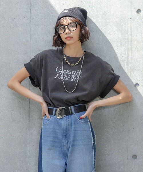 PAGEBOY（ページボーイ）の「エンブロイダリーロゴＴシャツ（Tシャツ/カットソー・レディース・オフホワイト/チャコールグレー/ブルー系その他・LARGE/MEDIUM）」の22枚目の写真