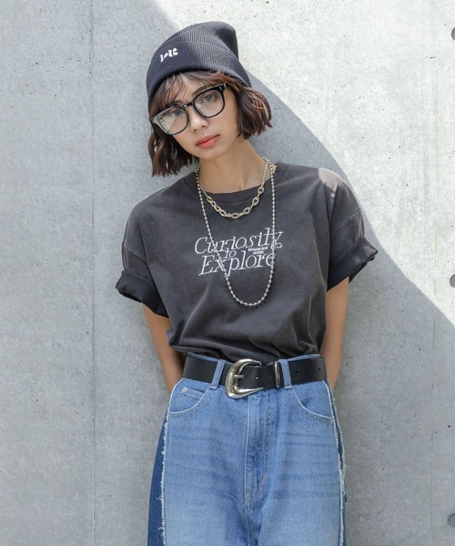 PAGEBOY（ページボーイ）の「エンブロイダリーロゴＴシャツ（Tシャツ/カットソー・レディース・オフホワイト/チャコールグレー/ブルー系その他・LARGE/MEDIUM）」の21枚目の写真