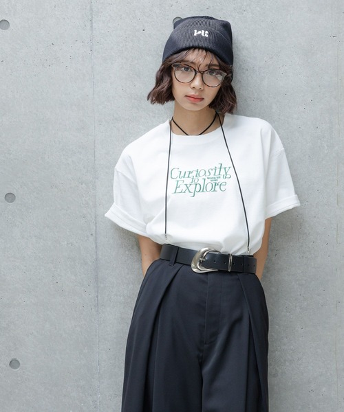 PAGEBOY（ページボーイ）の「エンブロイダリーロゴＴシャツ（Tシャツ/カットソー・レディース・オフホワイト/チャコールグレー/ブルー系その他・LARGE/MEDIUM）」の13枚目の写真