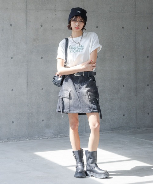 PAGEBOY（ページボーイ）の「エンブロイダリーロゴＴシャツ（Tシャツ/カットソー・レディース・オフホワイト/チャコールグレー/ブルー系その他・LARGE/MEDIUM）」の11枚目の写真