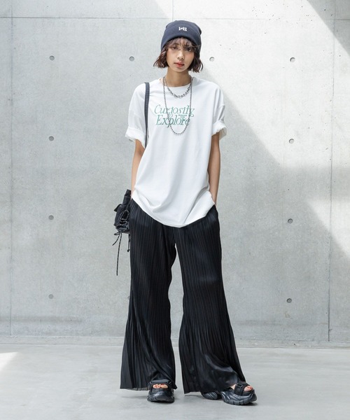 PAGEBOY（ページボーイ）の「エンブロイダリーロゴＴシャツ（Tシャツ/カットソー・レディース・オフホワイト/チャコールグレー/ブルー系その他・LARGE/MEDIUM）」の5枚目の写真