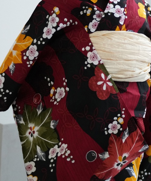 ✅新品＊ utatane ウタタネ ニコアンティーク 浴衣単品 セール】キッズ浴衣3点セット ニコアンティーク 赤と黒の立沸と