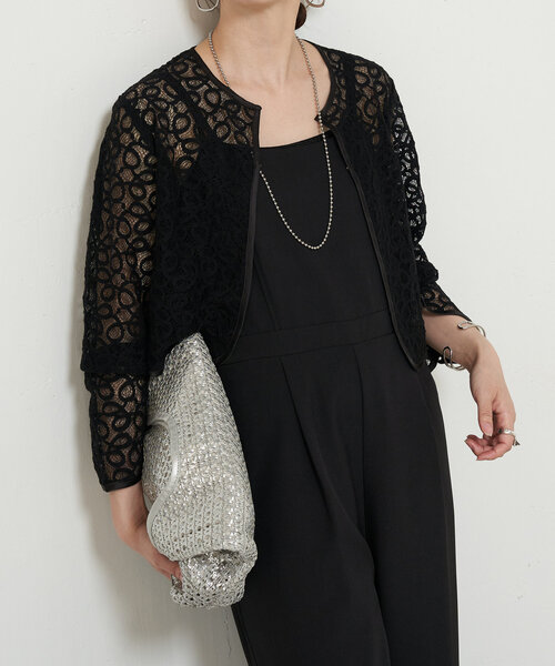 Jena espace merveilleux　ジャガードワンピース Jena espace merveilleux｜【ふわかるワンピ】2WAYリボンシアー