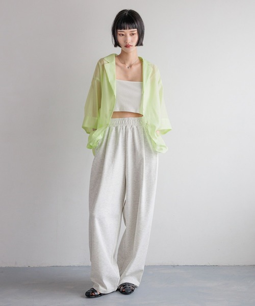 LOWRYS FARM（ローリーズファーム）の「シアーカイキンシャツＳＳ　451978（シャツ/ブラウス・レディース・アイボリー/ブラック/ブラウン/グリーン・SHORT/LONG）」の13枚目の写真