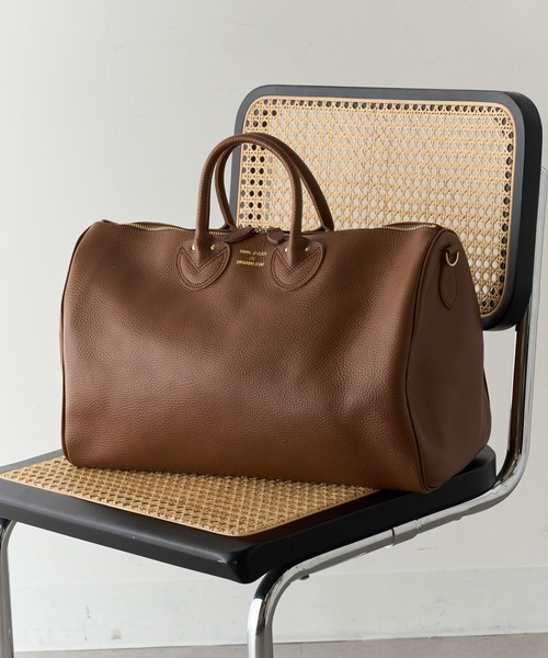 YOUNG&OLSEN The DRYGOODS STORE（ヤングアンドオルセン）の「【YOUNG&OLSEN】EMBOSSED LEATHER D BOSTON M  YO2501-GD010（ボストンバッグ・レディース・ベージュ/ブラウン/ブラック・FREE）」の2枚目の写真