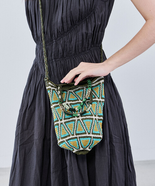 Bshop（ビショップ）の「en shalla | ハンドクロシェ 2WAYハンドバッグ WOMEN（バックパック/リュック・レディース・イエロー系その他/グリーン系その他・ONE）」の2枚目の写真