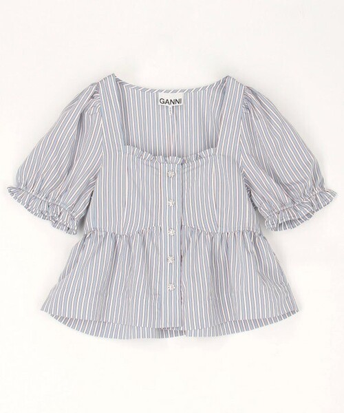 GANNI(ガニー)Yarn Dyed Stripe Blouse 2025春夏 GANNI(ガニー)Yarn Dyed Stripe Blouse 2025春夏 GANNI(ガニー
