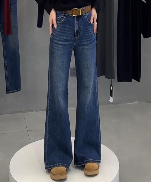 on:nue（オンニュ）の「【on:nue】[2色展開/3サイズ展開]  美脚デニムキックフレアパンツ（デニムパンツ・レディース・ブラック/ブルー・SMALL/MEDIUM/LARGE）」の17枚目の写真