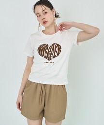 ANAP（アナップ）の「フロッキー ハート ロゴ プリント Tシャツ（Tシャツ/カットソー）」