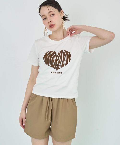 セール】フロッキー ハート ロゴ プリント Tシャツ（Tシャツ