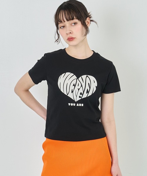 ANAP(アナップ)の「フロッキー ハート ロゴ プリント Tシャツ(Tシャツ/カットソー・レディース・ブラック/ホワイト/ブラウン・FREE)」の18枚目の写真